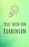 Tolle Ideen von Korbinian: Kariertes Notizbuch mit 5x5 Karomuster für deinen Vornamen