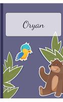 Oryan: Personalized Notebooks - Sketchbook for Kids with Name Tag - Drawing for Beginners with 110 Dot Grid Pages - 6x9 / A5 size Name Notebook - Perfect a