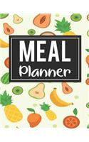 Meal Planner: 52 Week Food Planner / Diary / Log / Meal Prep Journal with Grocery List Pad and Tropical Fruit Background (8.5 x 11 Inches - 53 Pages)