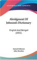 Abridgment Of Johnson's Dictionary