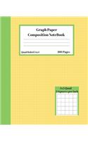 Graph Composition Notebook 5 Squares per inch 5x5 Quad Ruled 5 to 1 100 Sheets: Cute Yellow Book Green Stripe Book gift grid squared paper Back To School Notebook Gift for Math Teens Science adults Students Programmers note taki