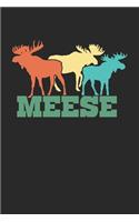 Meese: Deer Hunting Moose Elk Hunter. Dot Grid Composition Notebook to Take Notes at Work. Dotted Bullet Point Diary, To-Do-List or Journal For Men and Wom