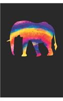 Tie Dye Elephant Notebook - Elephants Gift - Vintage Elephant Lover Journal - Tie Dye Diary for Elephant Lovers Zookeepers Endangered Animal Activists: Medium College-Ruled Journey Diary, 110 page, Lined, 6x9 (15.2 x 22.9 cm)