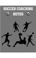 Soccer Coaching Notes: For soccer coaches to use to plan games - Includes a pitch diagram to sketch out strategies and room for coaching notes.