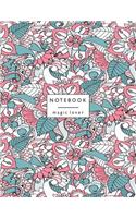 Notebook magic lover: Flower cover and Lined pages, Extra large (8.5 x 11) inches, 110 pages, White paper(3 Flower Notebook)