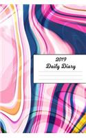 2019 Daily Diary: Pink White & Purple Holographic Marble Pattern Cover January 19 - December 19 Writing Journal Document, Plan & Diarise Your Life, Set Goals & Get Th