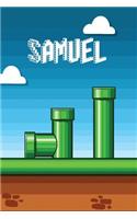 Samuel: Vintage Video Game Personalized Name Notebook Journal Diary Sketchbook with 120 Lined Pages 6x9