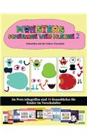 Schneiden mit der Schere Vorschule: 20 vollfarbige Kindergarten-Arbeitsblätter zum Ausschneiden und Einfügen - Monster 2(51 Schneiden Mit Der Schere Vorschule)