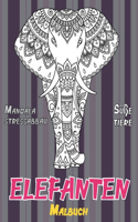 Malbuch - Mandala Stressabbau - Süße Tiere - Elefanten