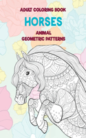 Adult Coloring Book Geometric Patterns - Animal - Horses