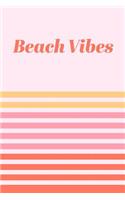 Beach Vibes: Cute Lined Travel Journal in Summer Pink, Coral, and Yellow for Planning and Journaling Your Trip