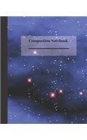 Composition Notebook: for girls and boys outer space design Teens Kids School Writing Notes Journal 100 Pages wide ruled white paper (7.5 x 9.25)