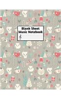 Blank Sheet Music Notebook: Easy Blank Staff Manuscript Book Large 8.5 X 11 Inches Musician Paper Wide 12 Staves Per Page for Piano, Flute, Violin, Guitar, Trumpet, Drums, Cell