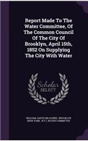 Report Made To The Water Committee, Of The Common Council Of The City Of Brooklyn, April 15th, 1852 On Supplying The City With Water