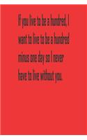 If you live to be a hundred, I want to live to be a hundred minus one day so I never have to live without you.: A Tool For You To Write Those Crazy Ideas Down And Make Sure They Become Real.