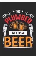 This Plumber Needs A Beer: Lustiger Klempner Scherz Biertrinker Handwerker Notizbuch liniert DIN A5 - 120 Seiten für Notizen, Zeichnungen, Formeln - Organizer Schreibheft Plan