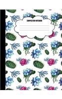 Composition Notebook: 7.44" x 9.69" 150 page College Ruled Succulents