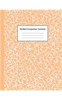 Marbled Composition Notebook: Peach - Wide Ruled Notebook - 100 Pages - 8.5 x 11 - Journal for Children, Kids, Girls, Teens And Women (School Essentials)