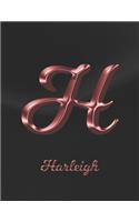 Harleigh: 1 Year Weekly Planner with Note Pages (12 Months) - Black Marble Rose Gold Pink Effect Letter H - 2020 - 2021 - Week Planning - Monthly Appointment 