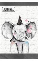 Lined Journal Notebook Watercolor Baby Elephant: 150 Lined Pages Perfect For Writing, Journaling, Notes(8 Nature)