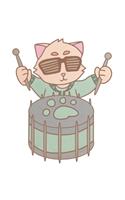 Percussion Music Cat Notebook: Graph Paper Journal 6x9 - 120 Pages