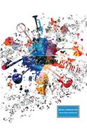 Music Composition Sheet Music Notebook: Retro Musical Instruments Blank Sheet Music Composition Practice Music Manuscript Staff Paper Notebook - 13 Staves, 100 Pages / 50 Sheets, 8-1/2" x 