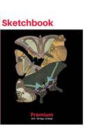 SketchBook: Papillon Butterfly Art Print (12), 8"x10" Sketch Pad, Sketching and Drawing Paper, Note Pad -[Premium Sketch Books]