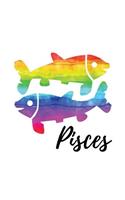 Pisces: Pisces Sketch Book Rainbow