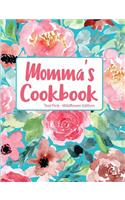 Momma's Cookbook Teal Pink Wildflower Edition