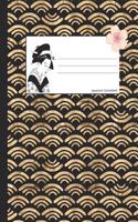 Japanisch Schreibheft: Praxis Übungsheft Genkouyoushi, Kanji, Hiragana, Katakana Schreiben, Seigaiha Japanische Wellen