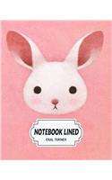 Notebook Lined Rabbit Pink: Notebook Journal Diary