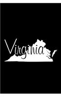 Virginia - Black Lined Notebook with Margins: 101 Pages, Medium Ruled, 6 x 9 Journal, Soft Cover