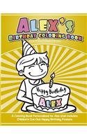 Alex's Birthday Coloring Book Kids Personalized Books