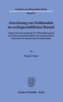 Zurechnung Von Dritthandeln Im Rechtsgeschaftlichen Bereich: Zugleich Eine Neuausrichtung Der Willenserklarung Und Eine Neubewertung Des Handelns Unter Fremdem Namen, Insbesondere Im Elektronischen Geschaftsve