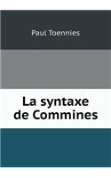 La syntaxe de Commines