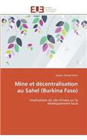 Mine et décentralisation au sahel (burkina faso)