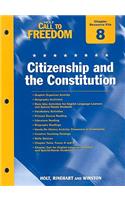 Holt Call to Freedom Chapter 8 Resource File: Citizenship and the Constitution: With Answer Key