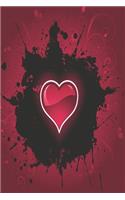 Heart in the dark pink