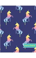 Unicorn Notebook: Cute Kawaii Journal and Diary Large 8.5 x 11 Matte Cover with Blank Lined Ruled White Paper Interior - Perfect for School, Gifts for Kids (Girls and