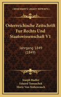 Osterreichische Zeitschrift Fur Rechts Und Staatswissenschaft V1