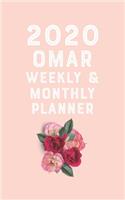 OMAR planner 2020-2021, planner calendar 2020 for OMAR Monthly Weekly 2020 Planner A beautiful: Planner 2020 / Planner Book Gift, 100 Pages, 5 x 8 inches, OMAR Planner, Planner Book, 2020 planner weekly and monthly, planner's, work, or home!, S