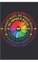 Love Is Love Woman's rights Are Human Rights No Human Is Illegal Kindness Is Everything Black lives Matter Science is Real