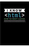 I Know html How to Meet Ladies: Graph Paper Journal / Notebook / Diary Gift - 6"x9" - 120 pages - Graph Paper - 5mm x 5mm - Matte Cover