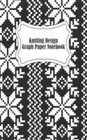 Knitting Design Graph Paper Notebook: Black White Knitting Design Project Snowflakes Blank Journal for Knitters. Beginners Knitting Project Journal 4:5