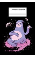 Composition Notebook: Space Sloth Wide Ruled Notebook 6x9 120 Pages