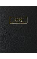2020 Weekly Hourly Appointment Planner: Black Leather Designs - Times Daily and Hourly Schedule Monday to Sunday 8AM to 9PM - Appointment for Nail, Salon, Hair Stylist, Saps, Beauty & Mass(5 Daily Appointment Book)