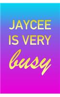 Jaycee: I'm Very Busy 2 Year Weekly Planner with Note Pages (24 Months) - Pink Blue Gold Custom Letter J Personalized Cover - 2020 - 2022 - Week Planning - 