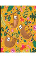 Addison: Orange Sloth Sketch Book, 366 Pages Sketch Pad, Sloth Sketchbook, Cute Sloth Cover Drawing Book