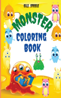 Monster Coloring Book: Awesome and Funny Big Printed Designs Monsters Coloring Book For Kids