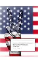 Patriotic Composition Notebook College Ruled: 150 pages 75 sheets 7.44" x 9.69"